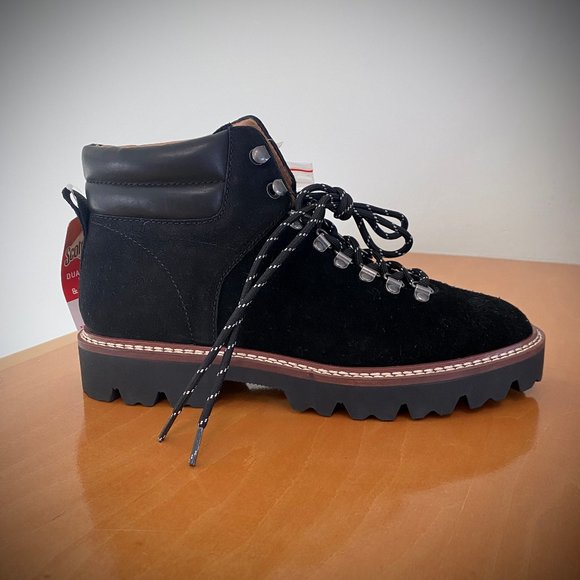 Madewell NWT CityWalk Lug Sole Black Suede Leather Boots 7M - Picture 7 of 14